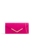 Fuchsia Suede Envelope Clutch Bag-0