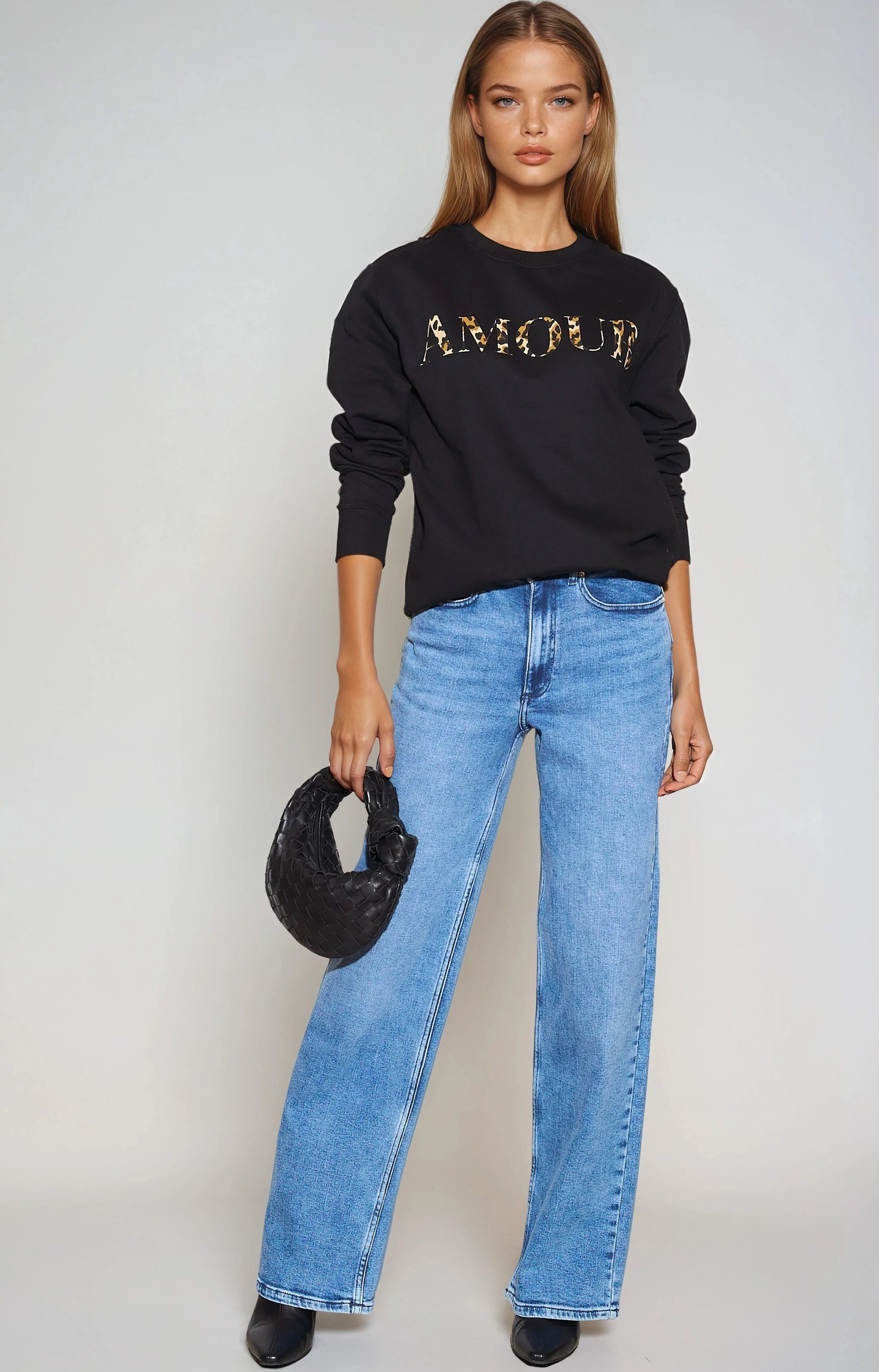 Black Amour Leopard Print Sweatshirt-3
