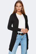 Black Boyfriend Cardigan with Pockets-0