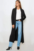 Black Jersey Longline Cardigan-0