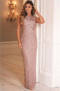 Blakely Rose Gold Sequin Maxi Dress-0