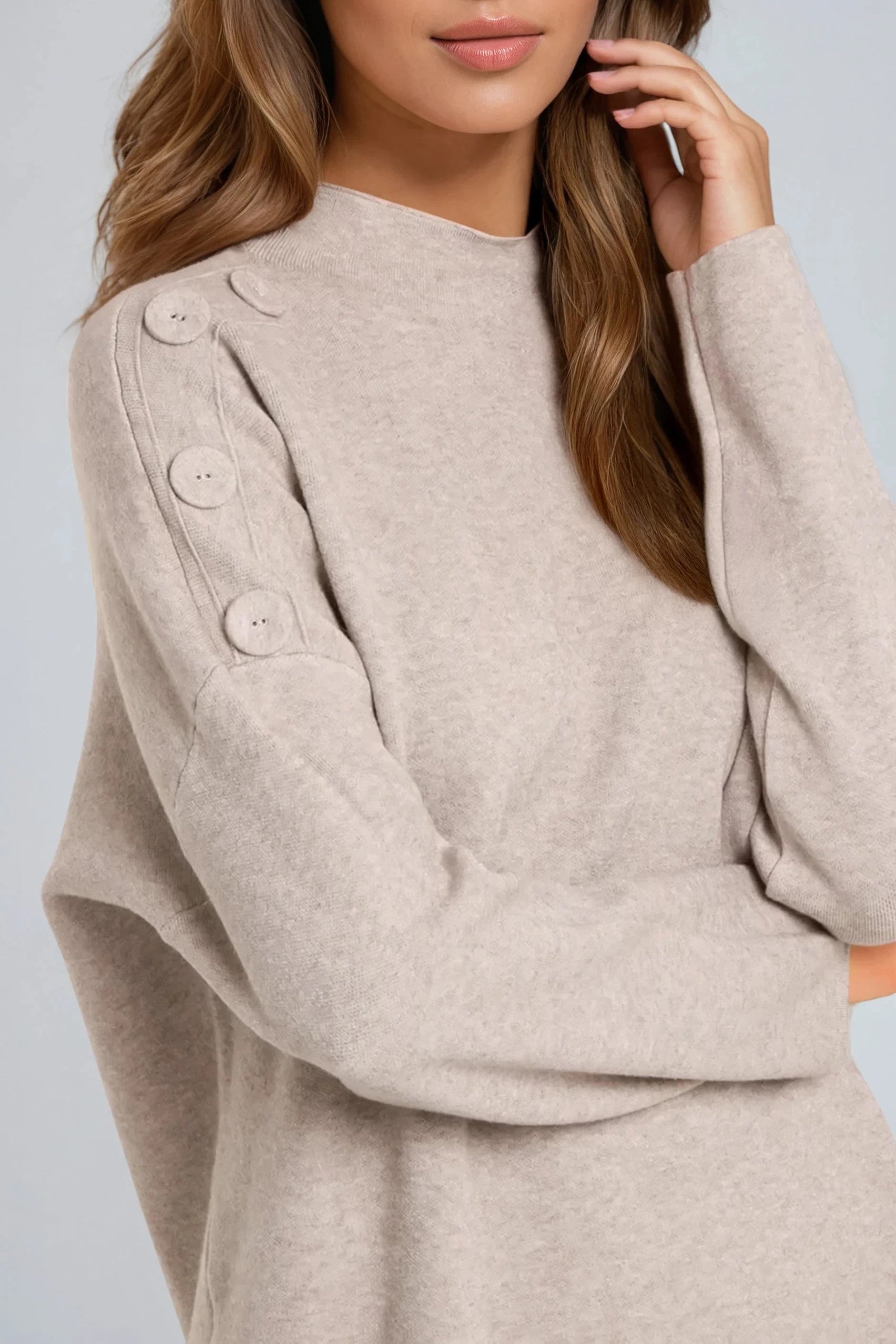 Mocha High Neck Jumper-1