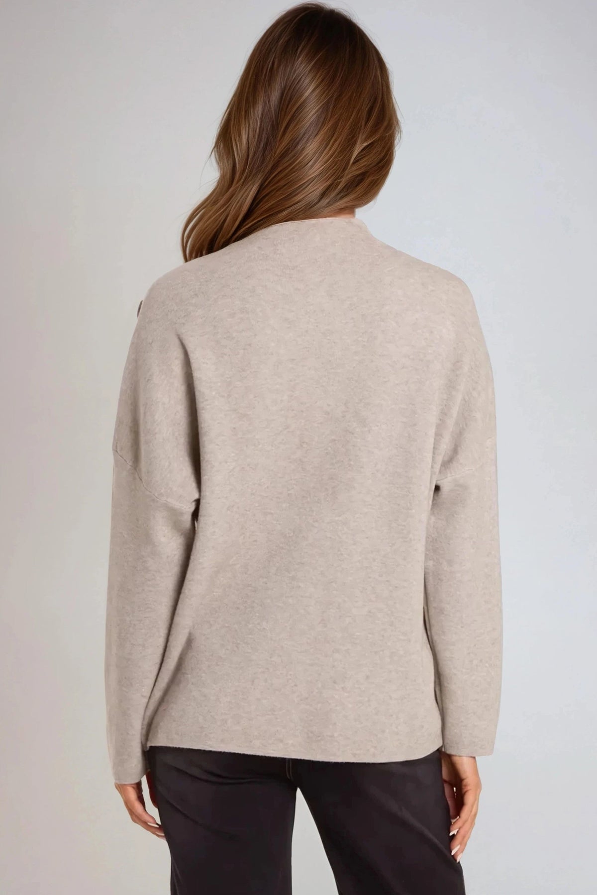 Mocha High Neck Jumper-2