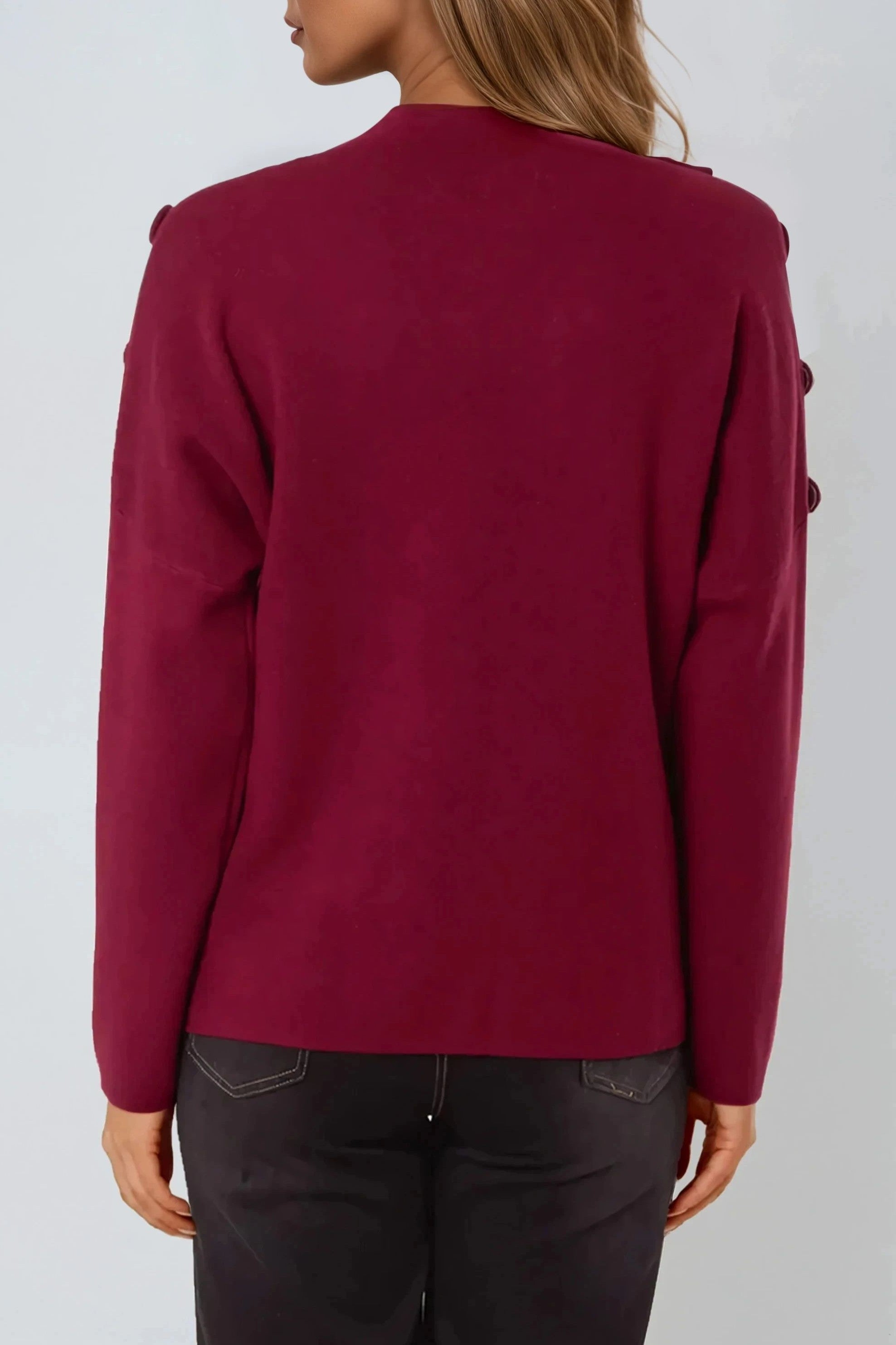 Wine High Neck Jumper-3