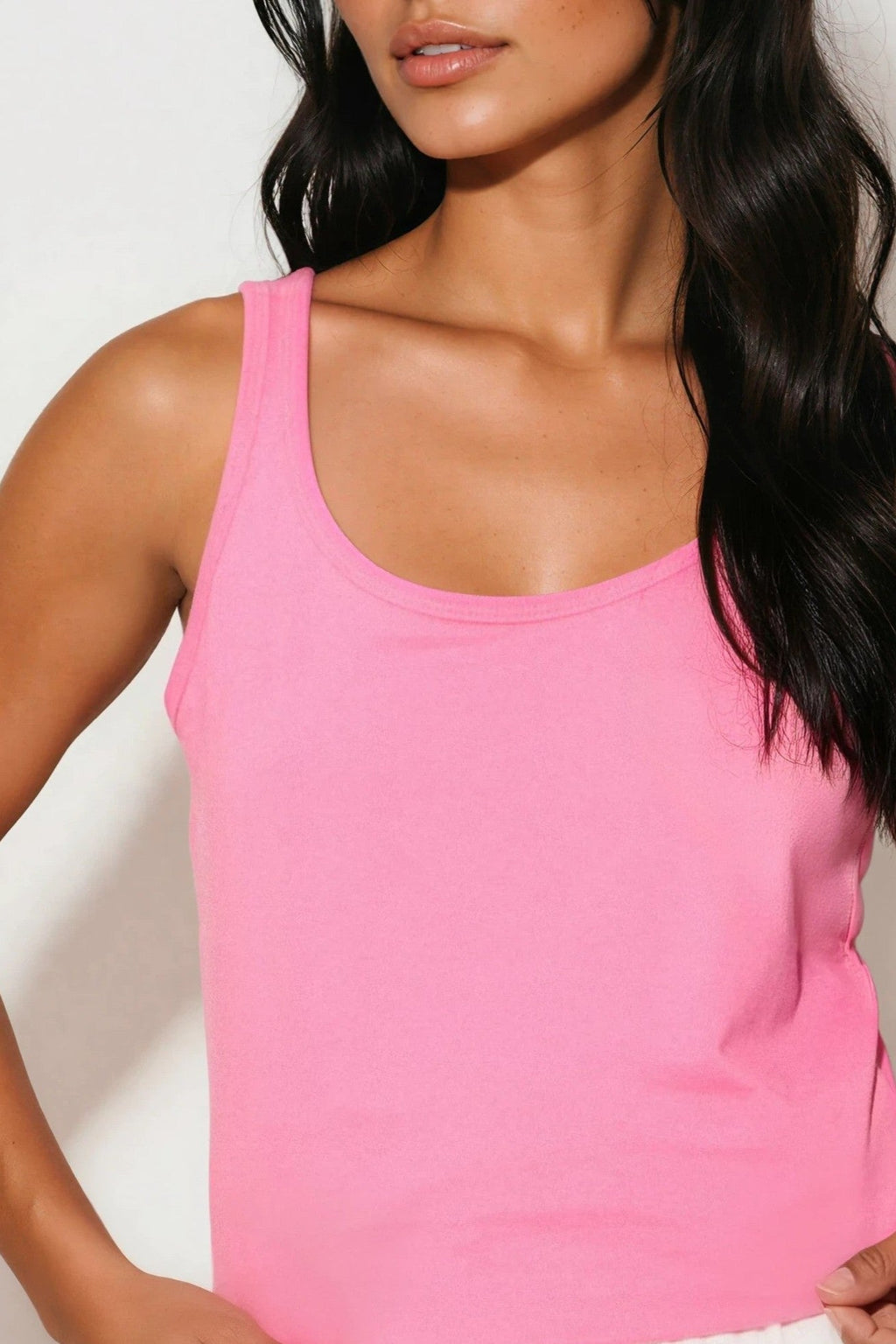 Pink Cotton Vest Top-1