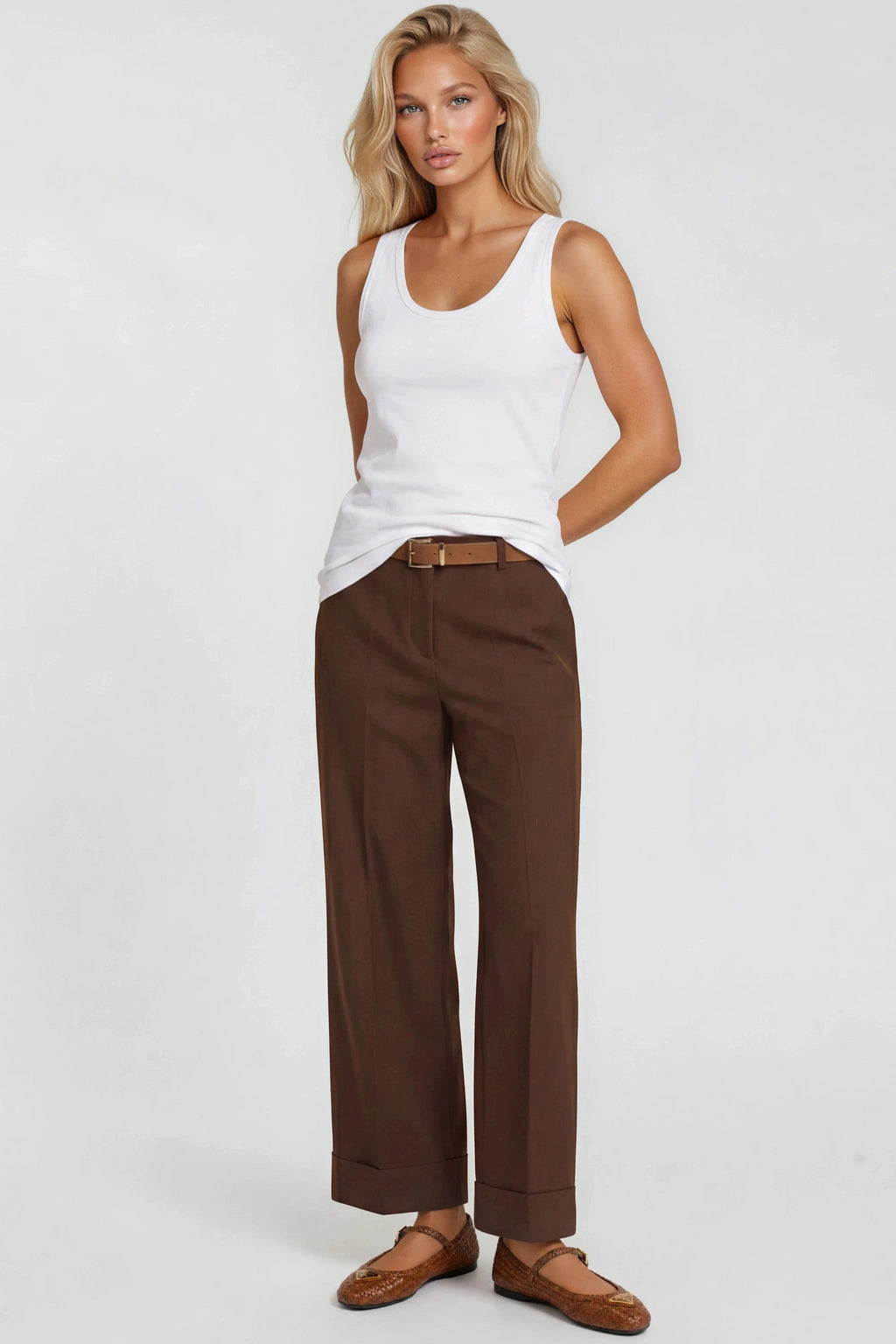 White Cotton Vest Top-1