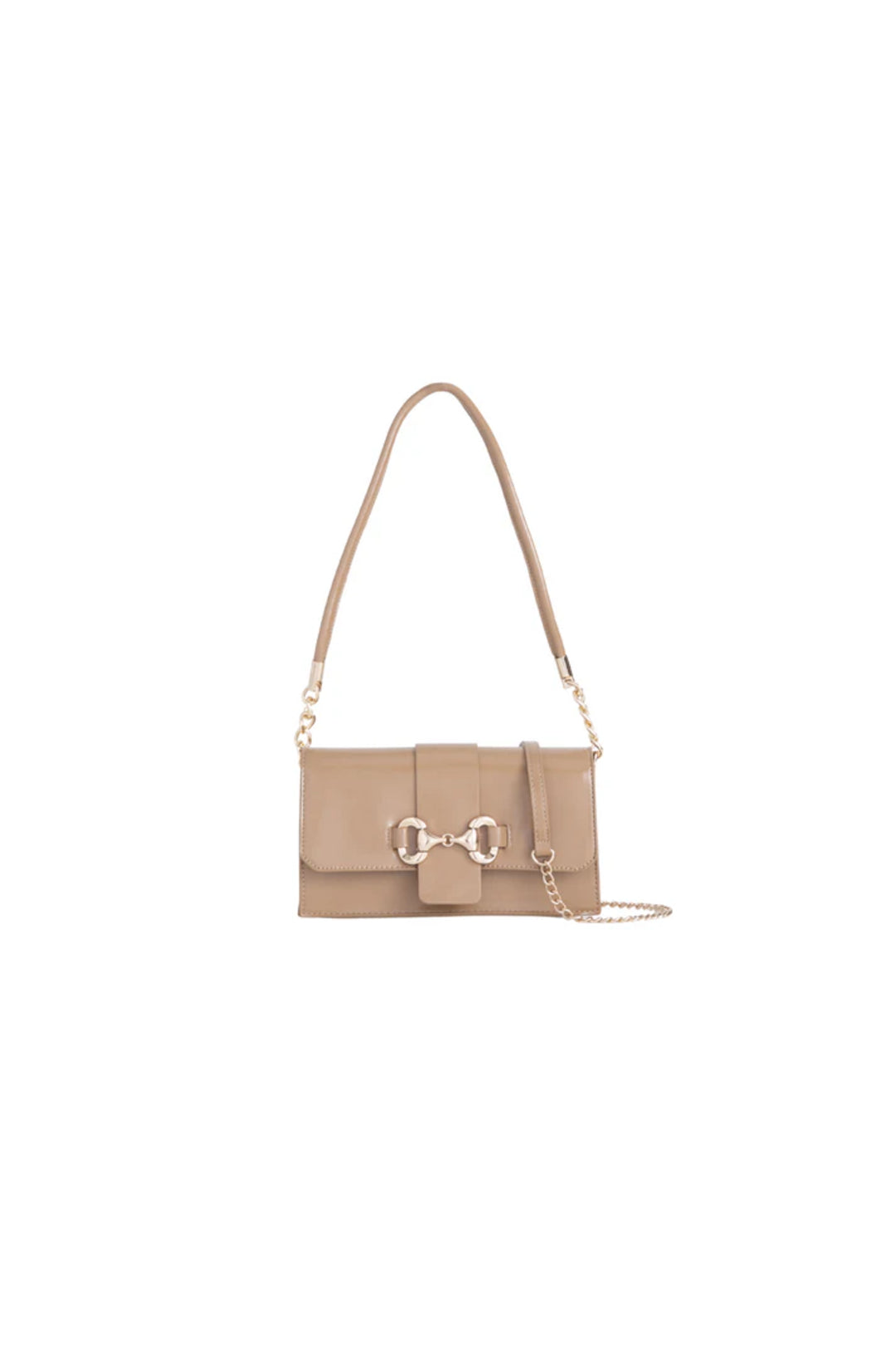 Beige Faux Leather Clutch Bag-0