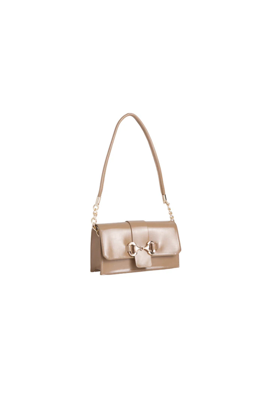 Beige Faux Leather Clutch Bag-1