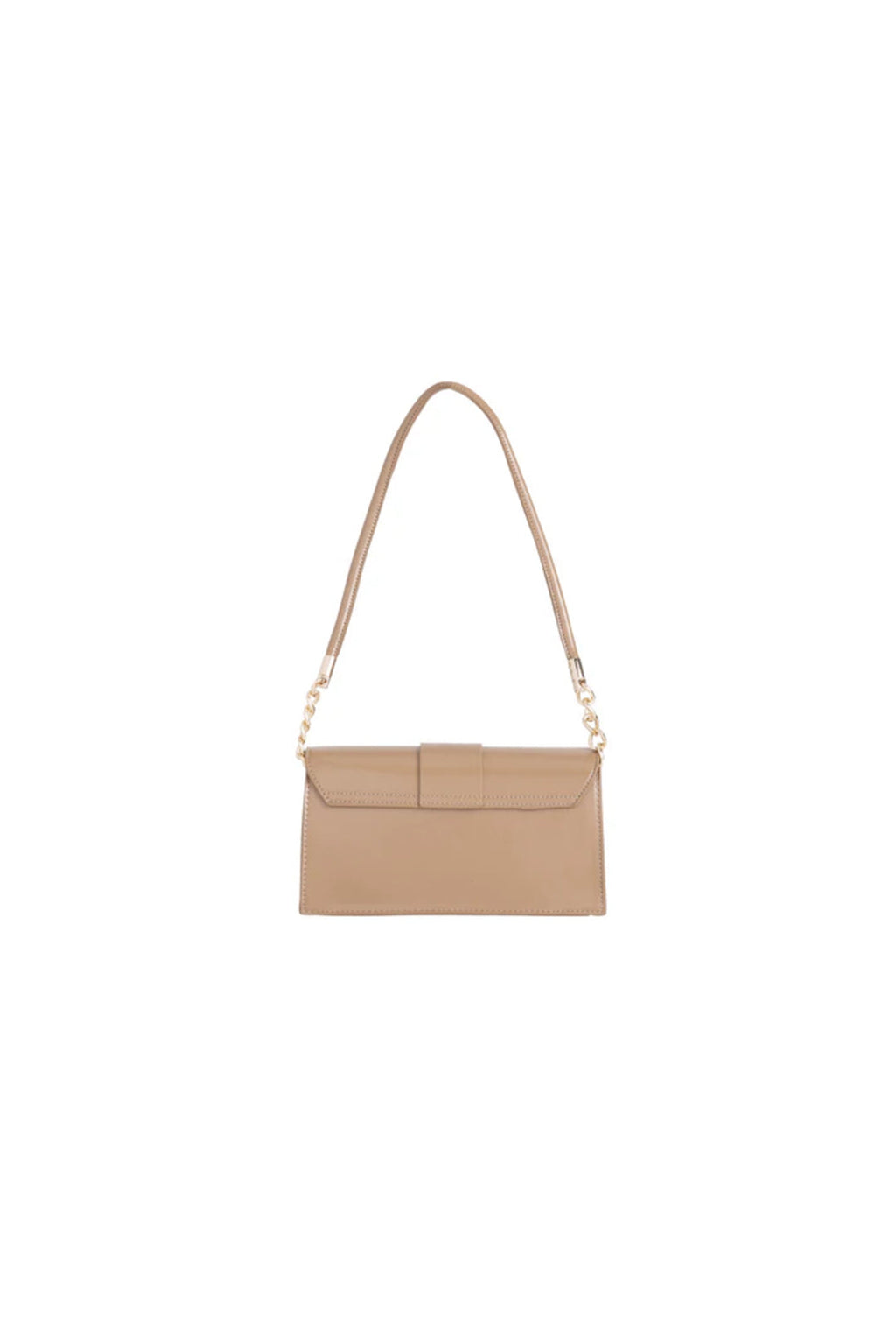 Beige Faux Leather Clutch Bag-2
