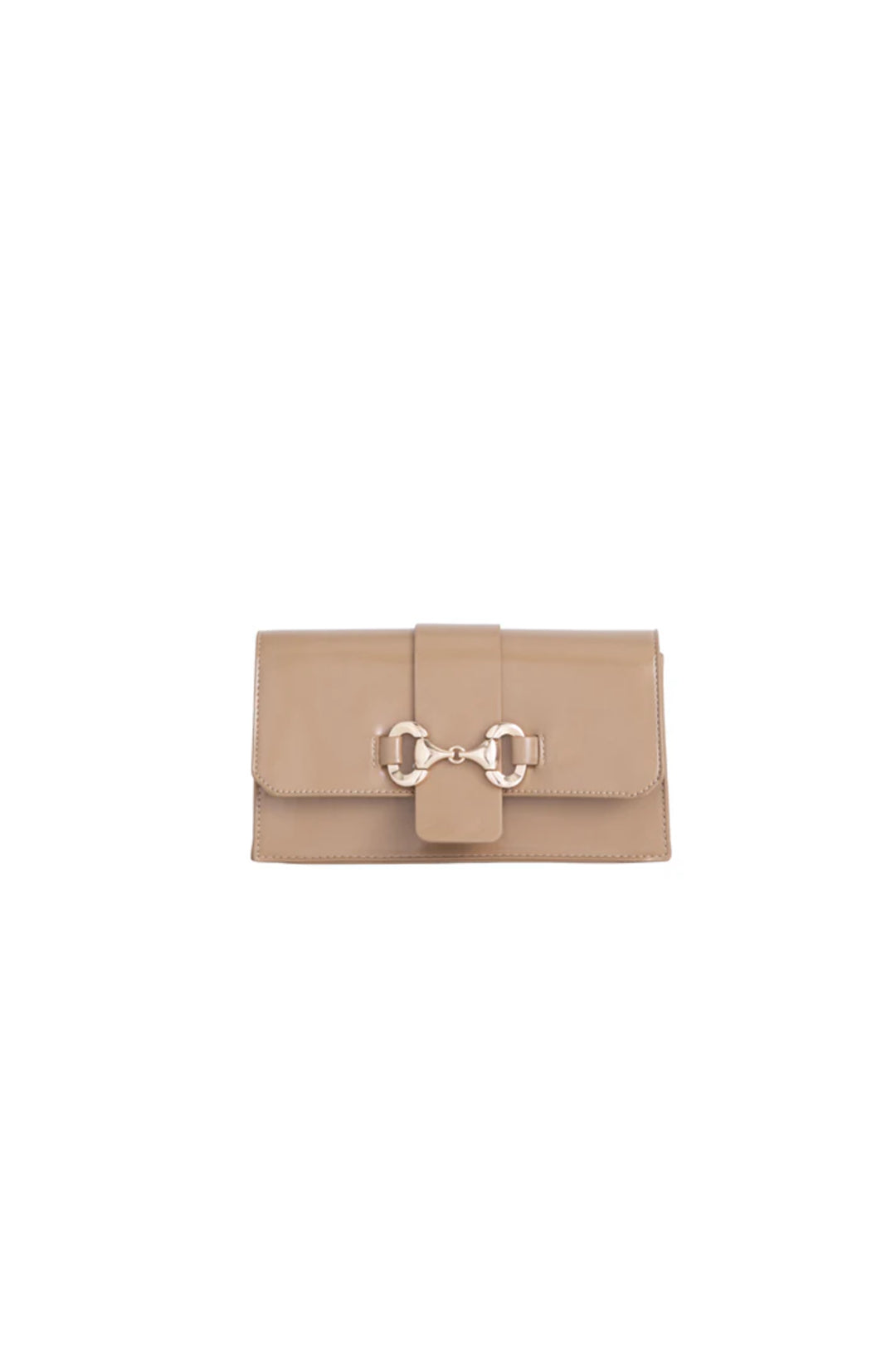 Beige Faux Leather Clutch Bag-3