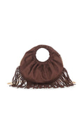 Brown Faux Suede Fringe Handbag-0