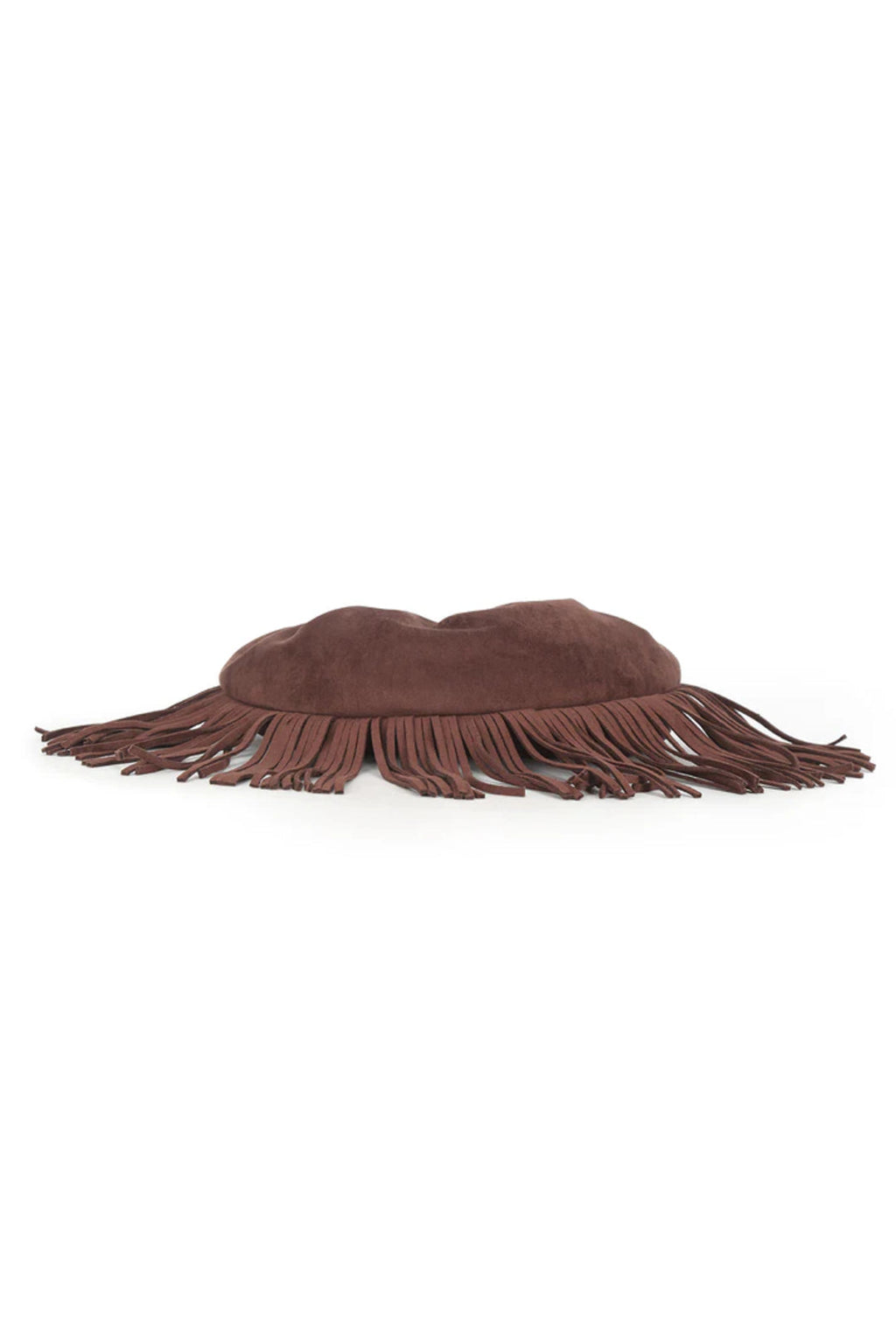 Brown Faux Suede Fringe Handbag-2