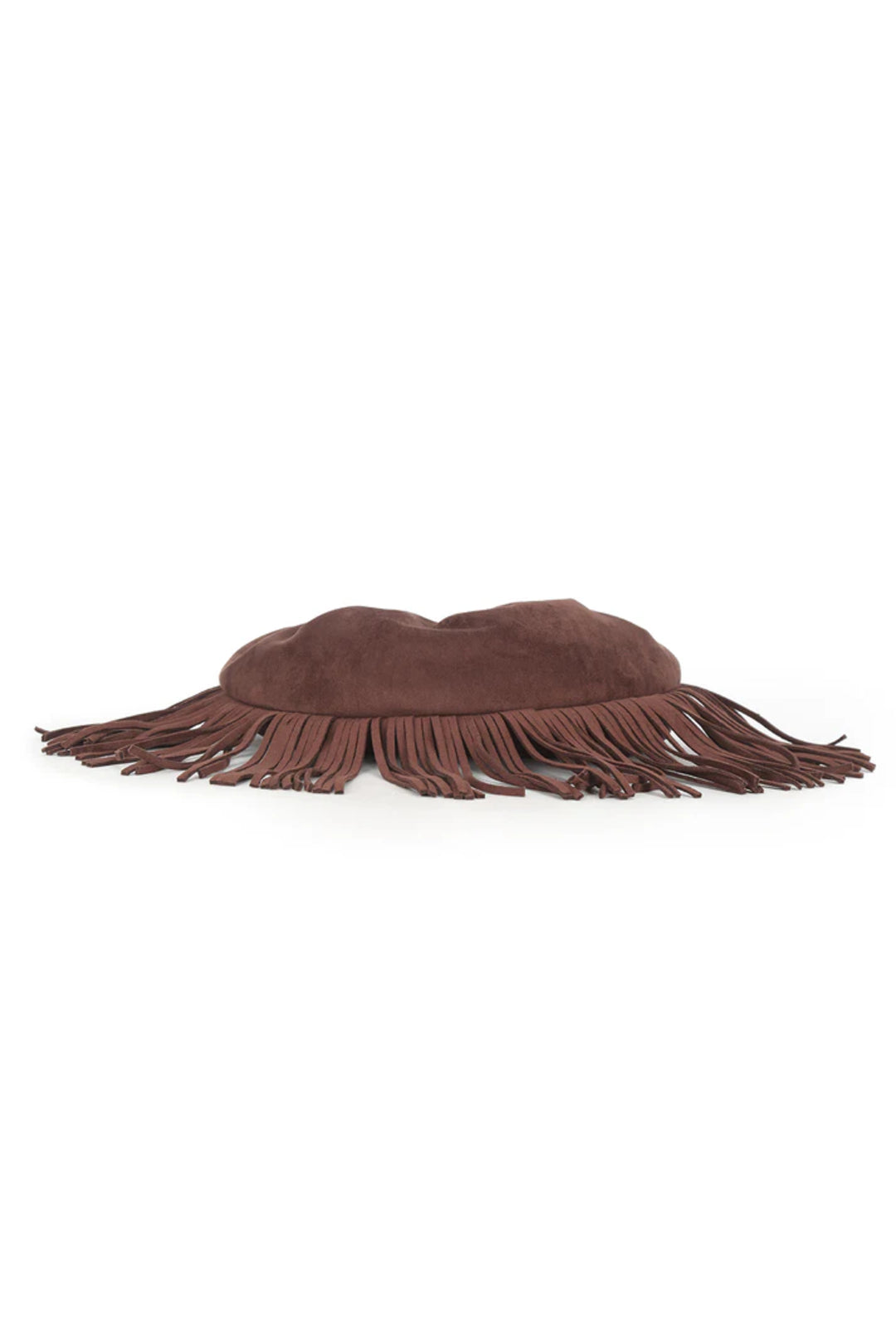 Brown Faux Suede Fringe Handbag-2