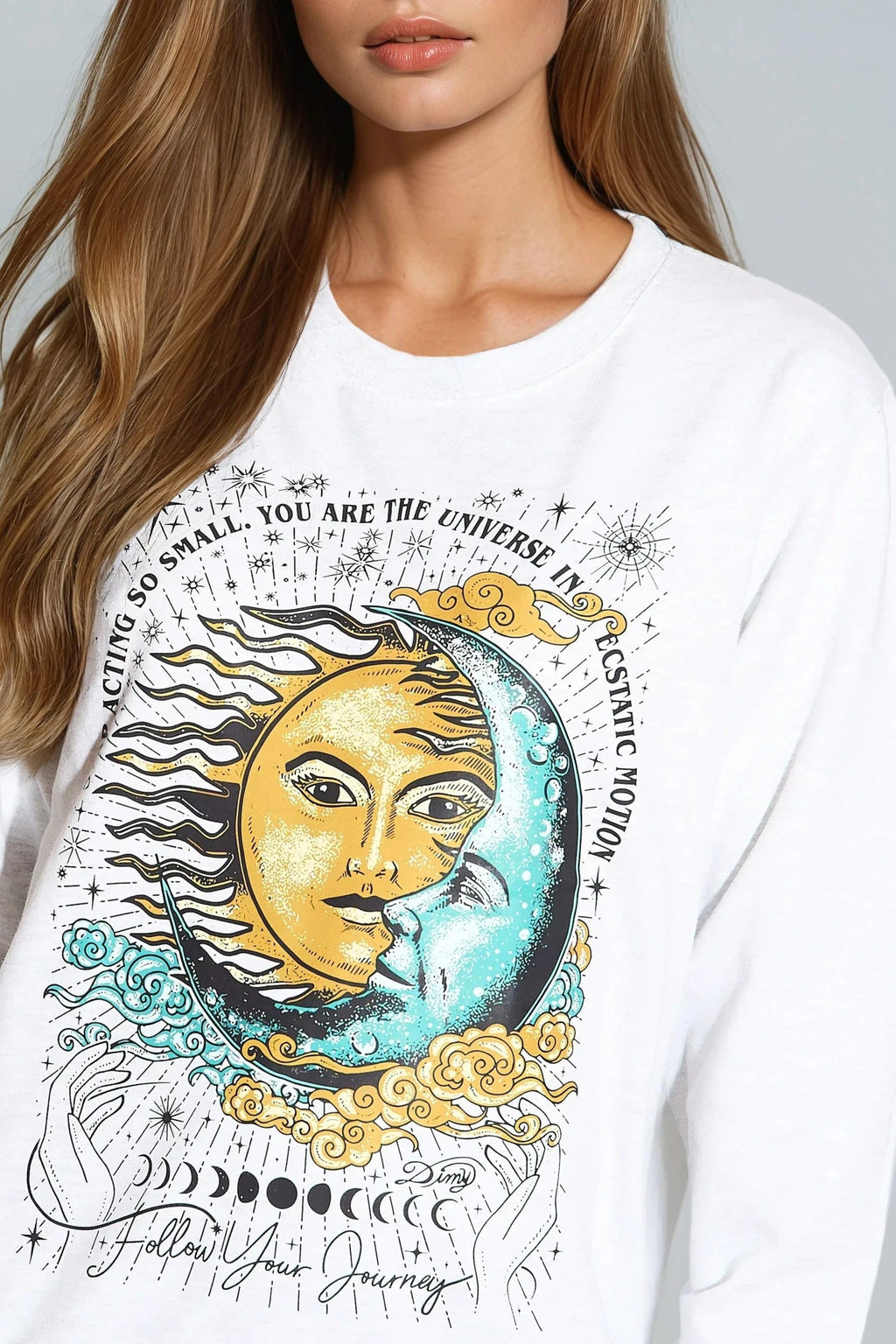 White Follow Your Journey Sweatshirt-4