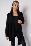Black Fringed Tassel Cardigan-0