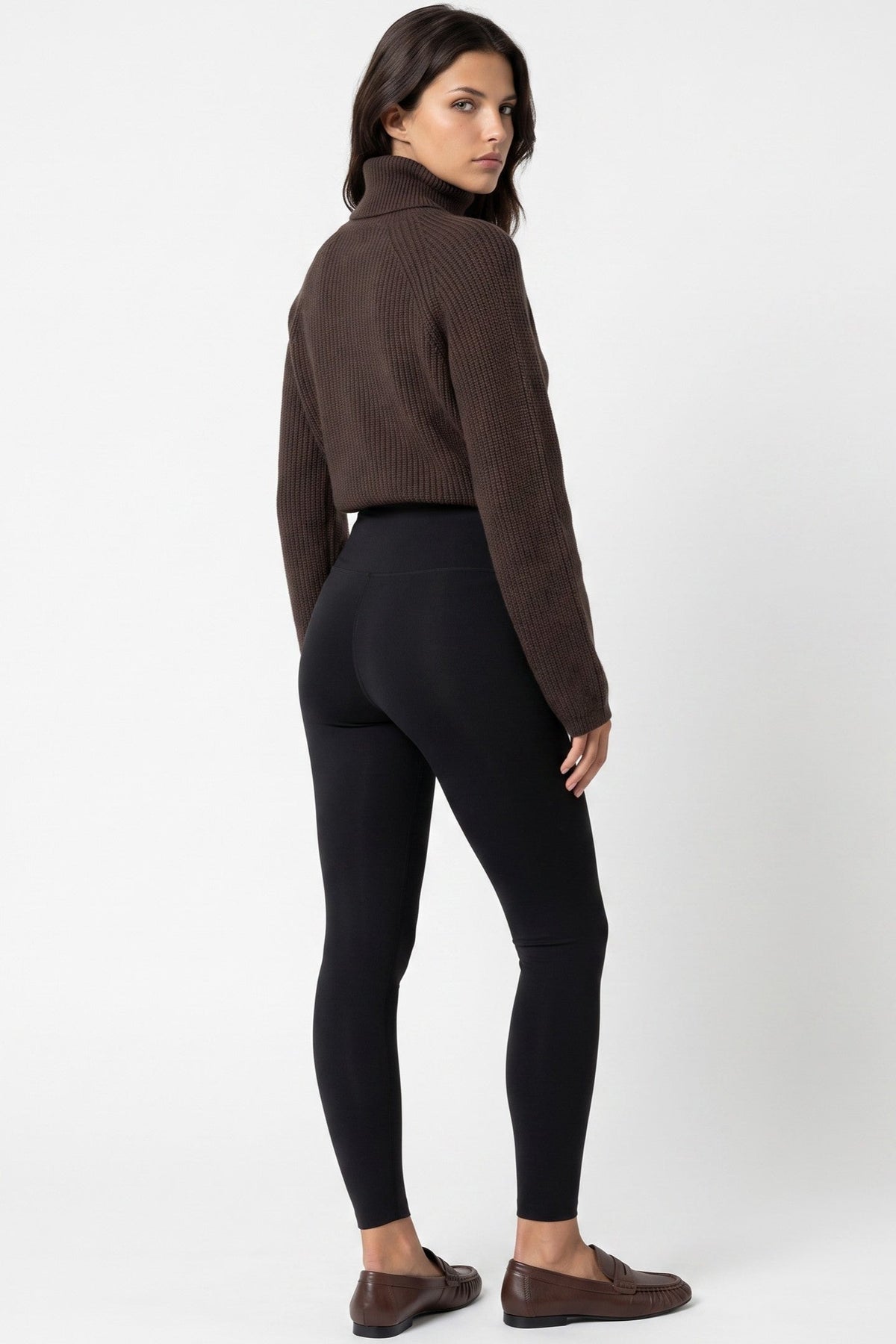 Black Zip‑Front Leggings-2