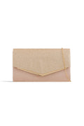 Nude Blush Glitter Envelope Clutch Bag-0