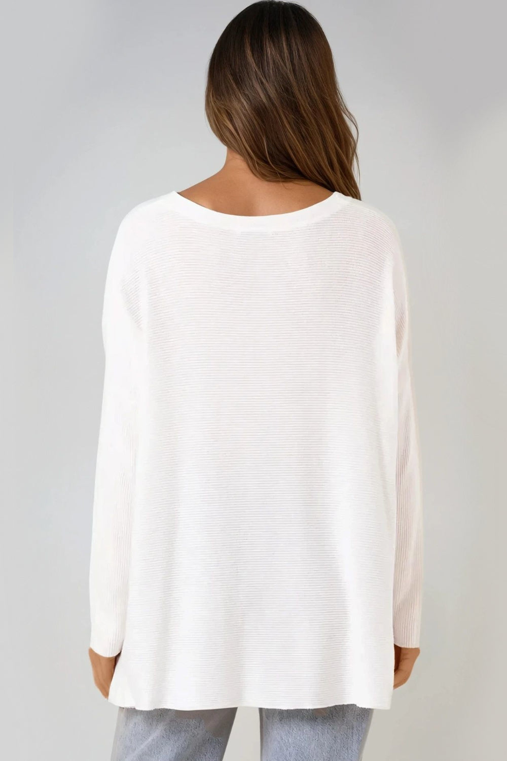 White Fine Knit Jumper With Necklace-1