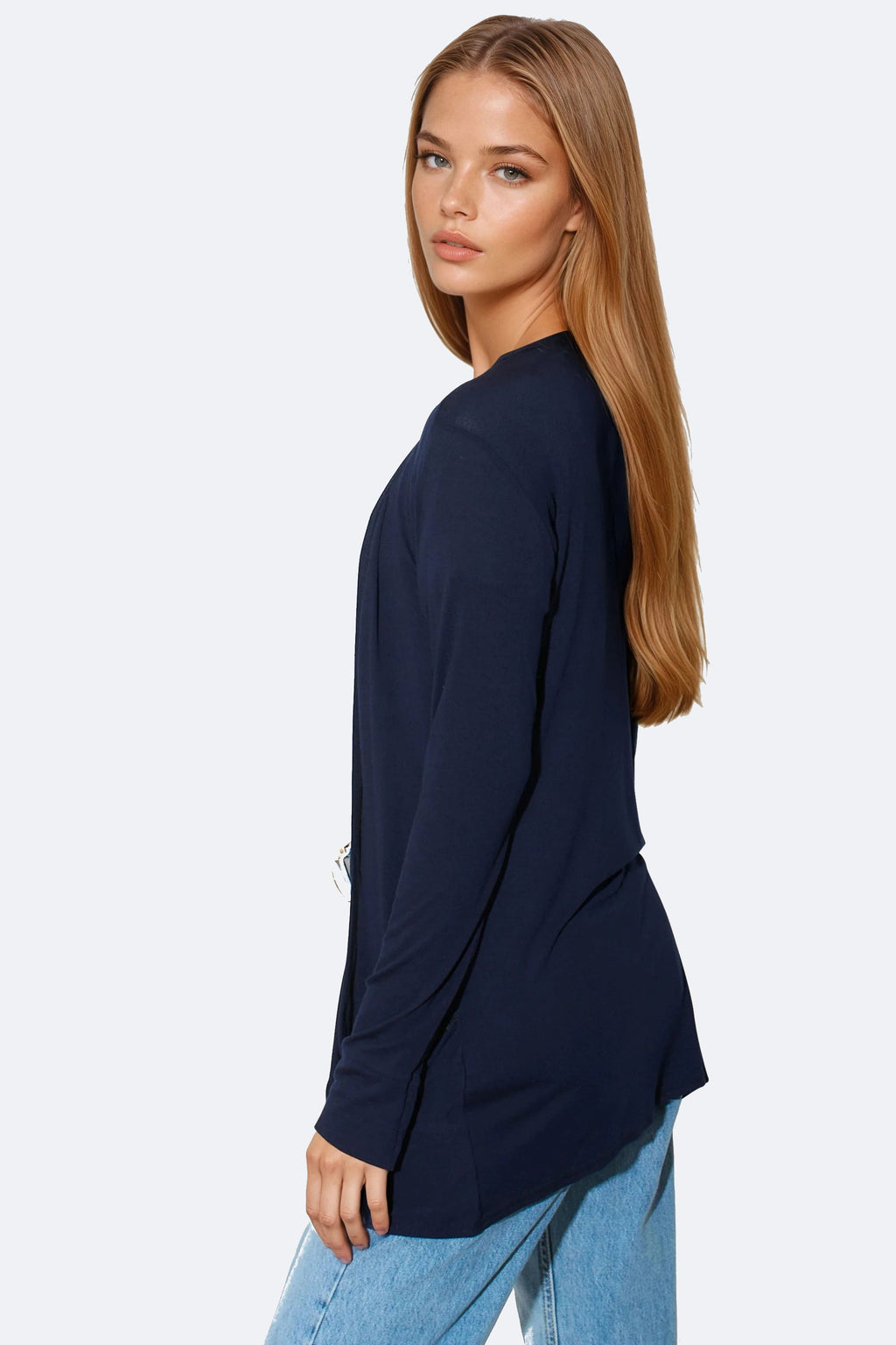 Navy Boyfriend Cardigan with Pockets-1