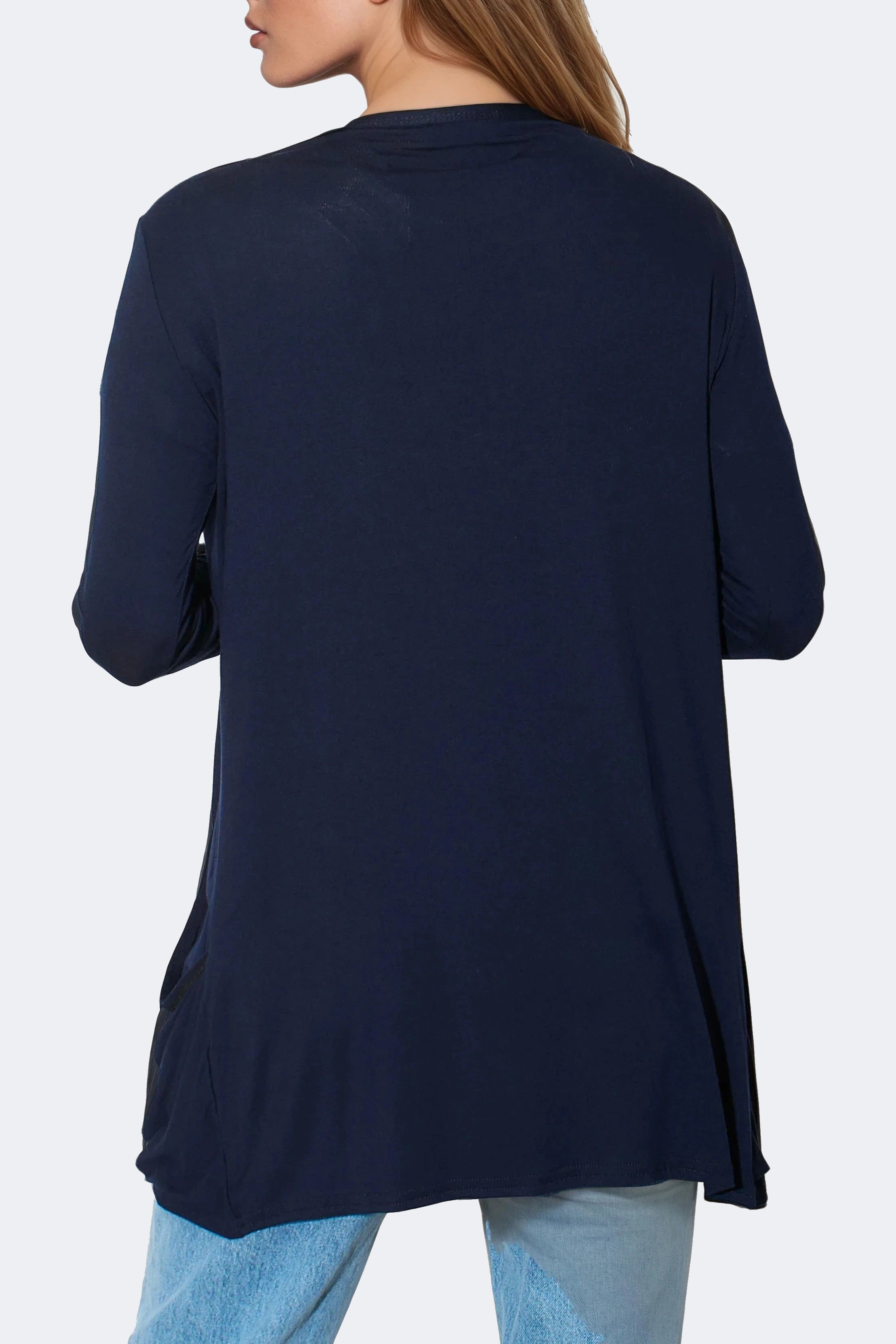 Navy Boyfriend Cardigan with Pockets-2