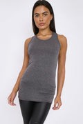 Charcoal Racerback Vest Top-0