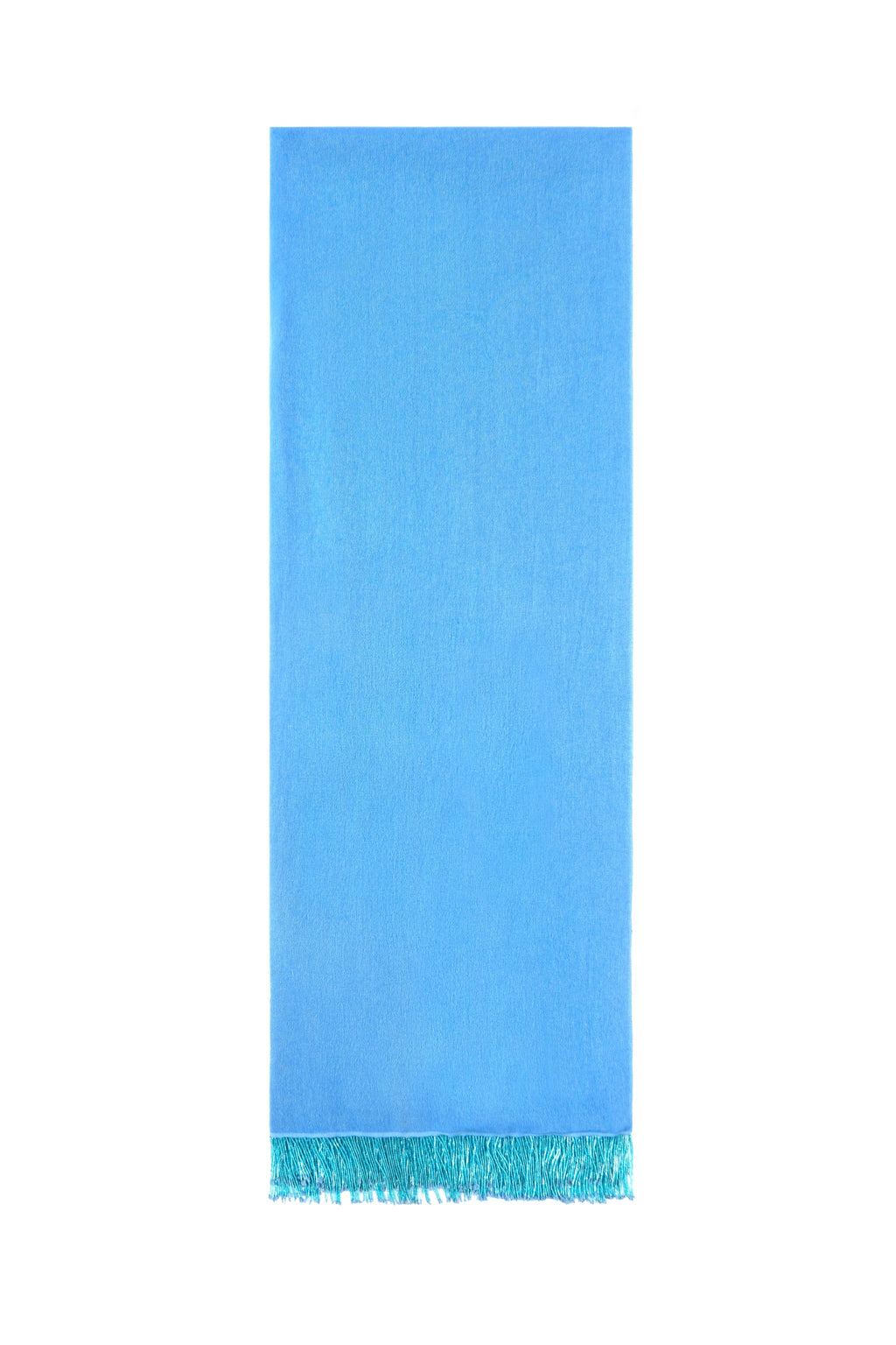 Bright Blue Pashmina Shawl with Beaded Tassels-4