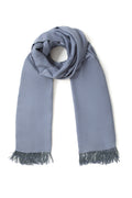 Grey Pashmina Shawl with Beaded Tassels-0