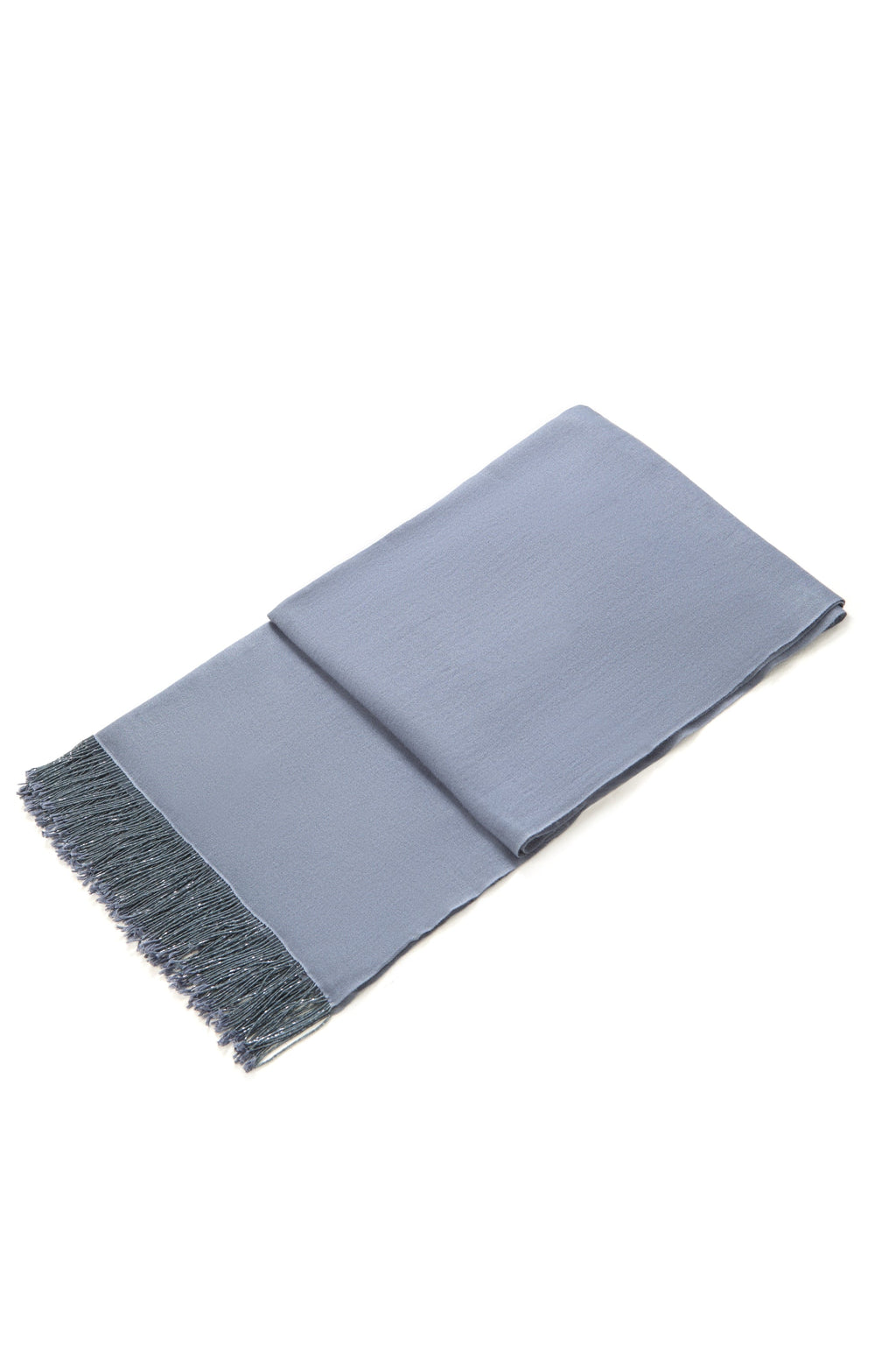 Grey Pashmina Shawl with Beaded Tassels-1