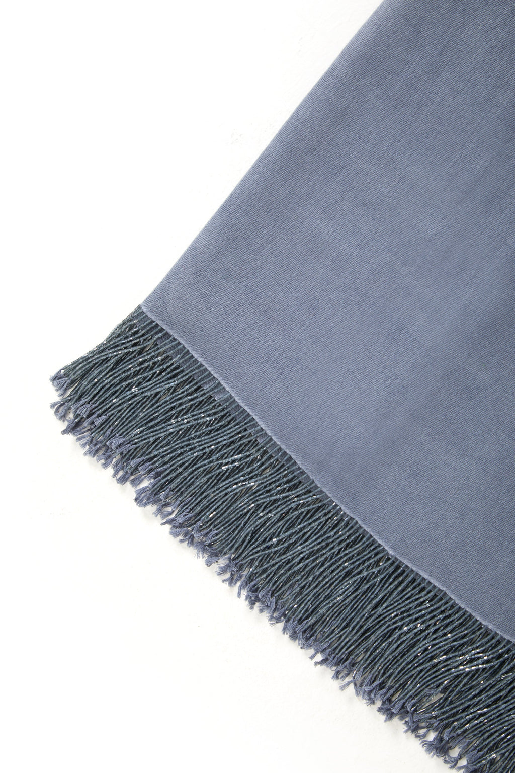 Grey Pashmina Shawl with Beaded Tassels-3