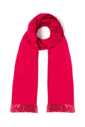 Fuchsia Pashmina Shawl with Beaded Tassels-0