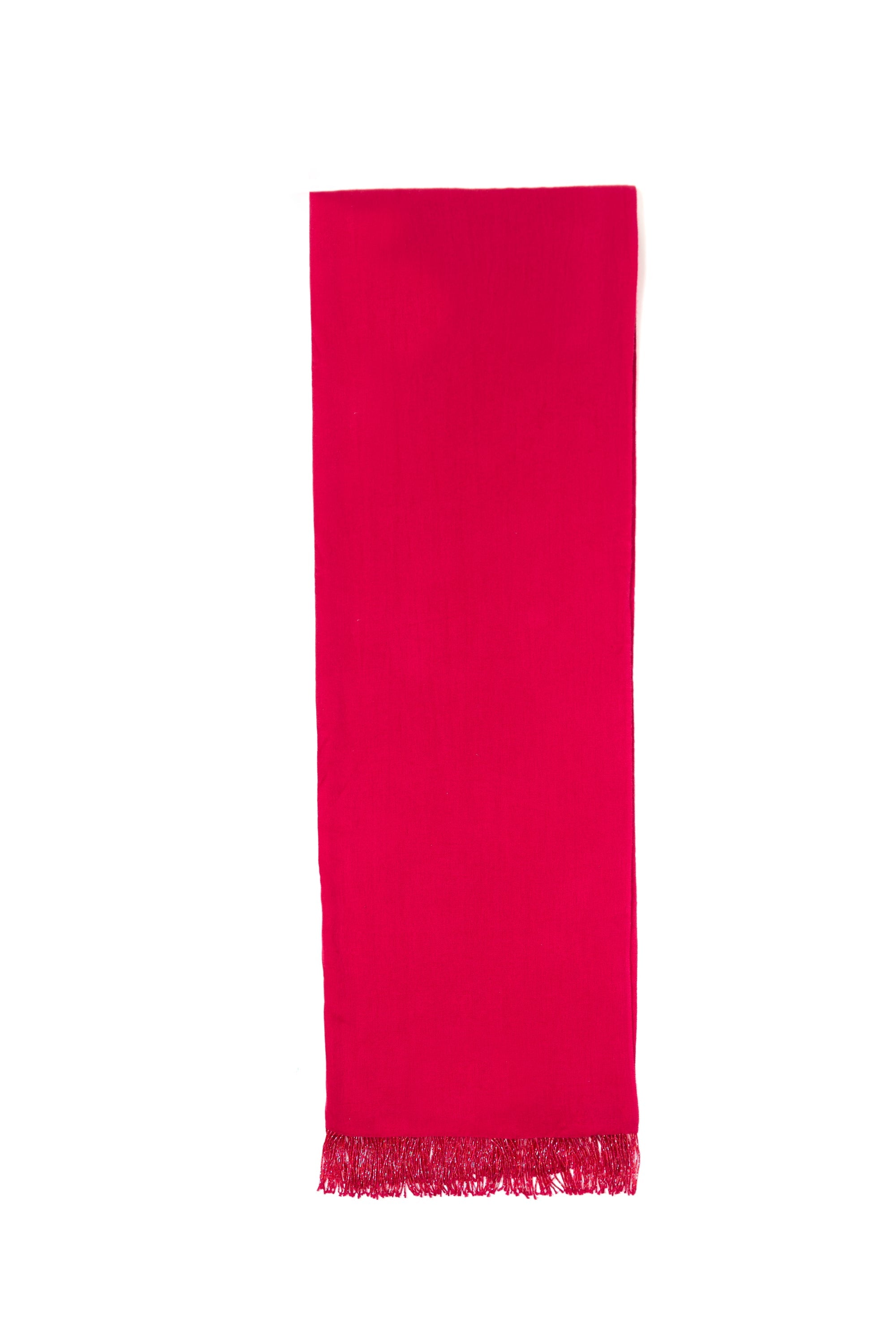 Fuchsia Pashmina Shawl with Beaded Tassels-4