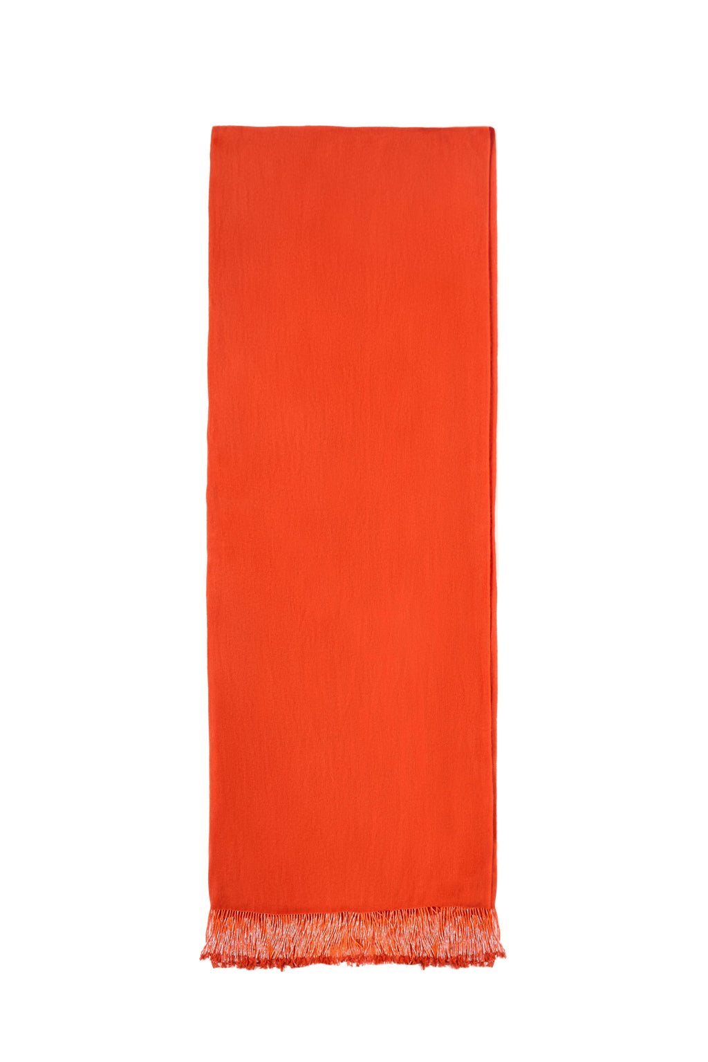 Orange Pashmina Shawl with Beaded Tassels-3