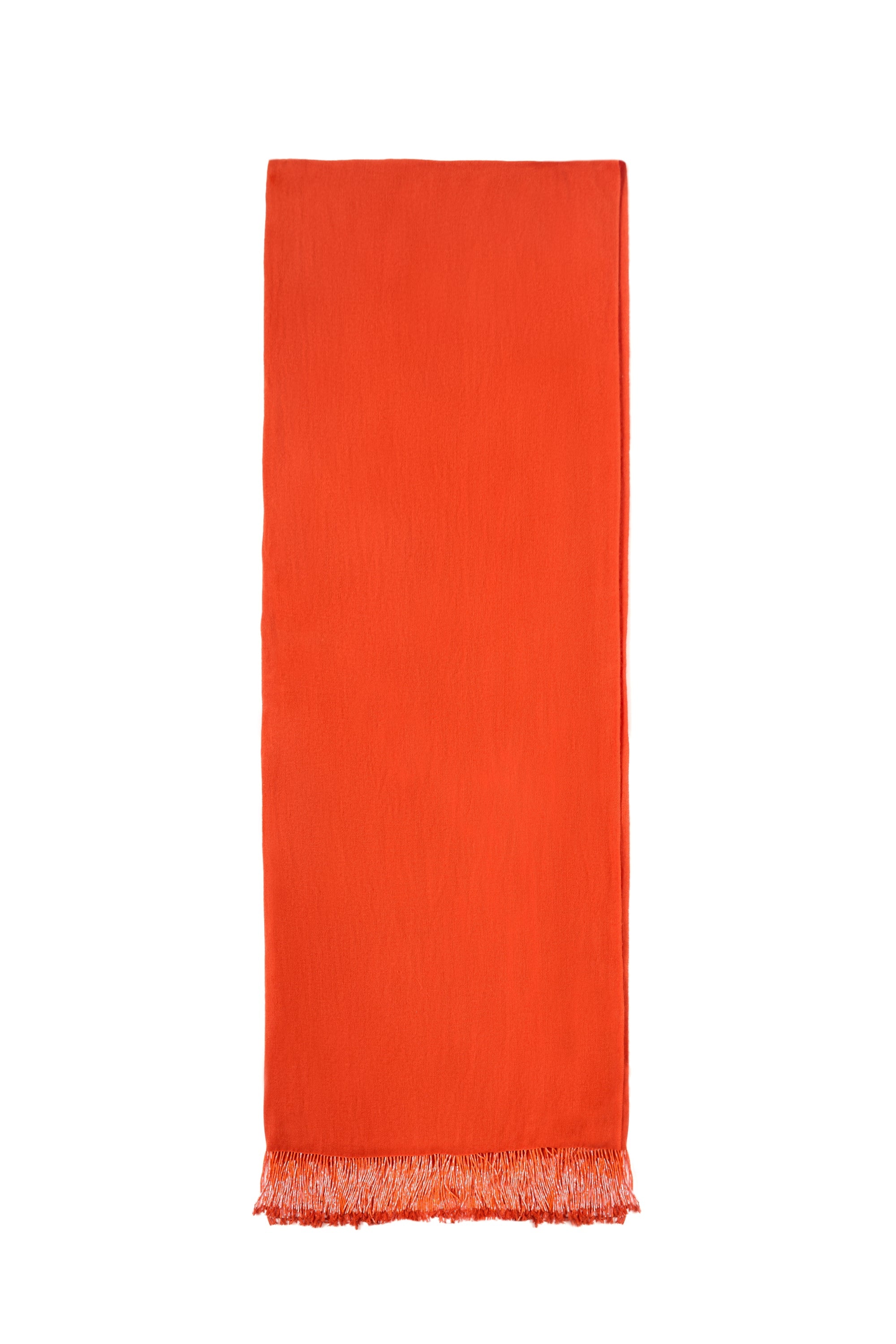 Orange Pashmina Shawl with Beaded Tassels-3