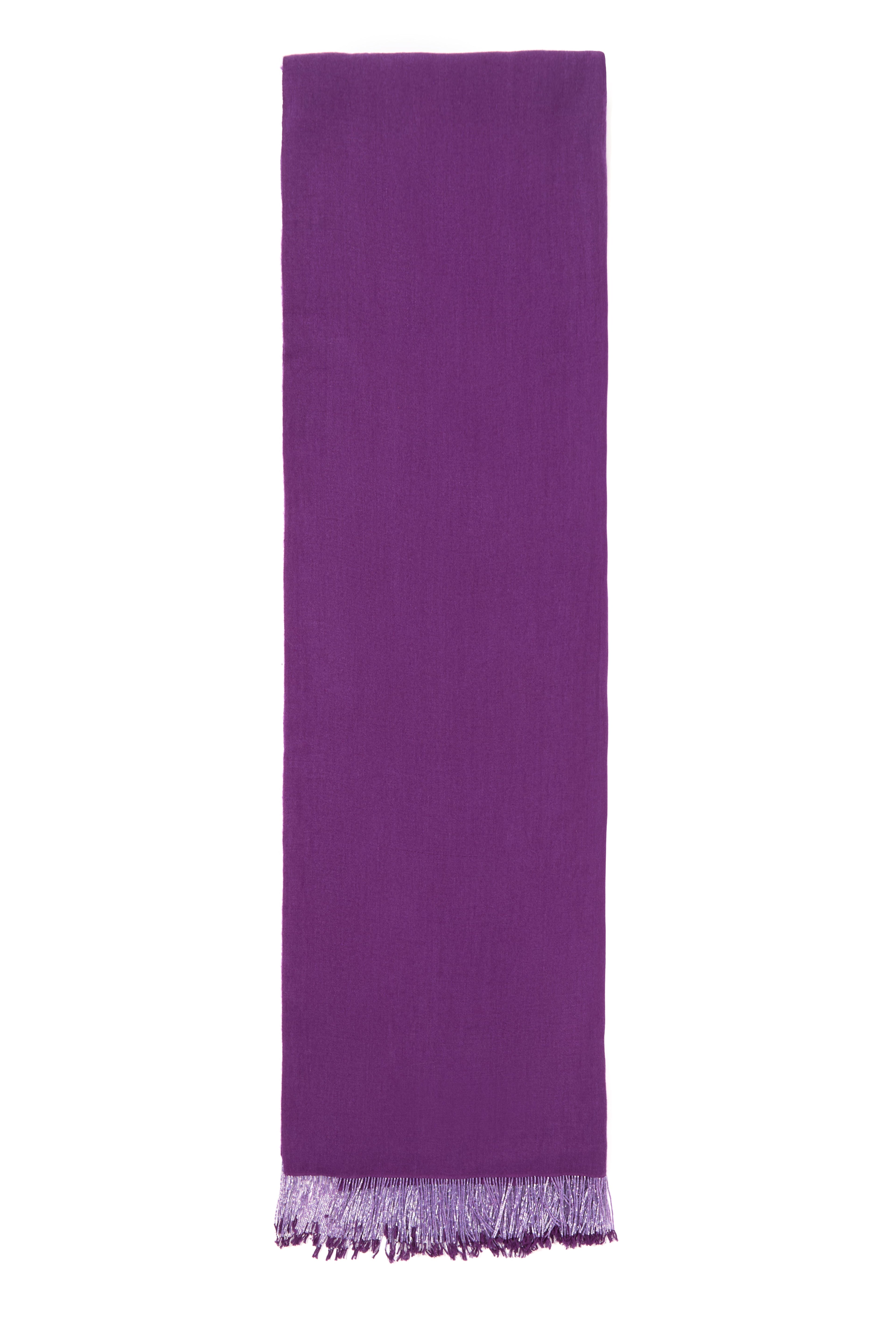 Purple Pashmina Shawl with Beaded Tassels-4