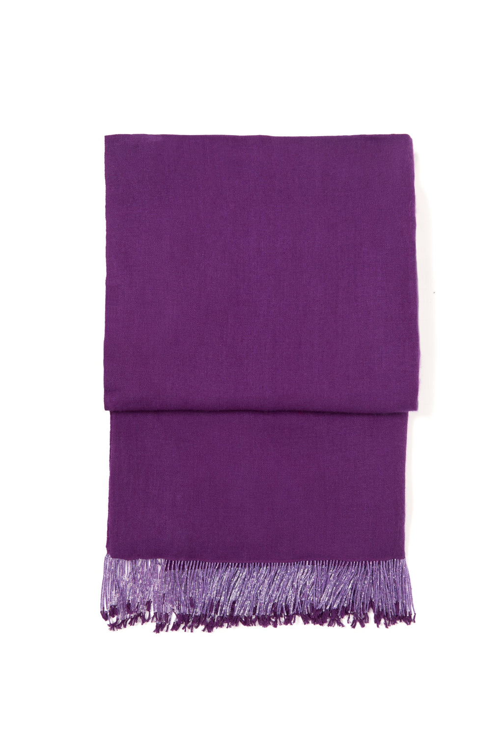 Purple Pashmina Shawl with Beaded Tassels-1
