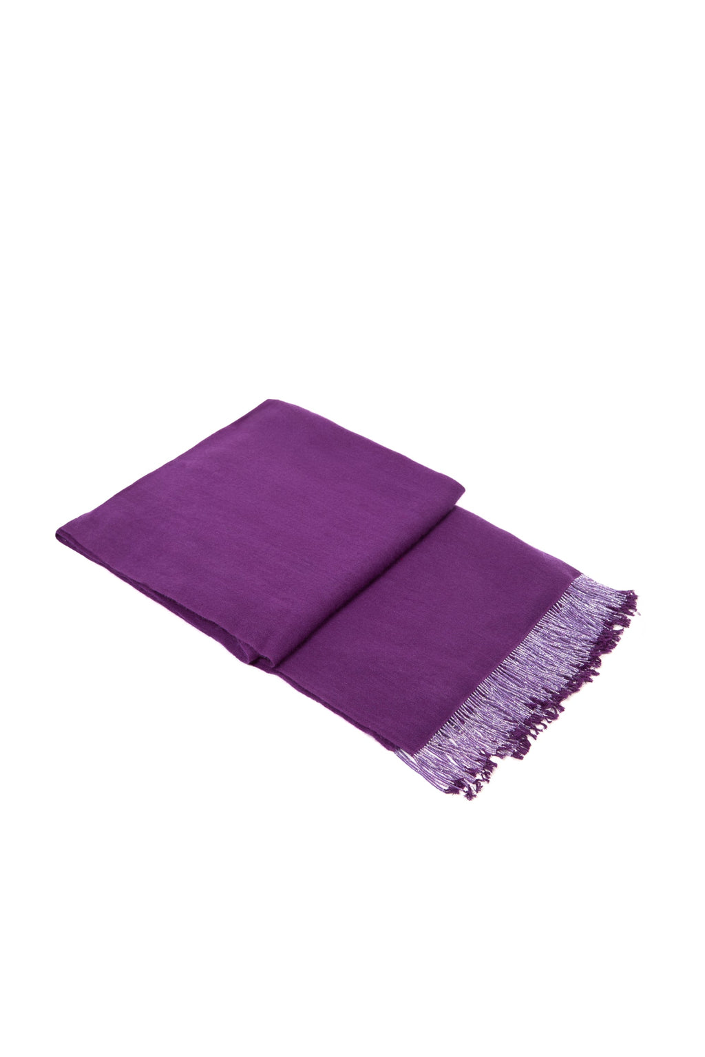 Purple Pashmina Shawl with Beaded Tassels-2