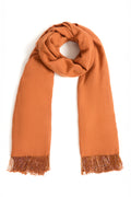 Rust Pashmina Shawl with Beaded Tassels-0