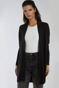 Black Knit Cardigan with Pockets-0