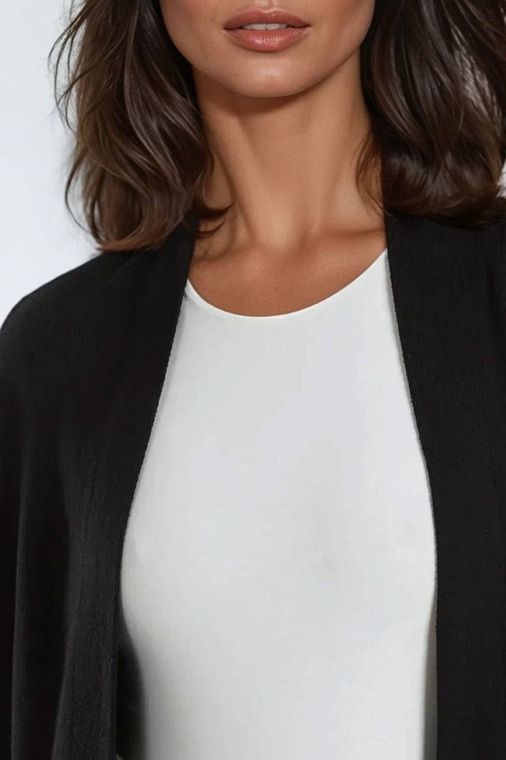 Black Knit Cardigan with Pockets-1