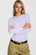 Lilac Round Neck Long Sleeve Top-0