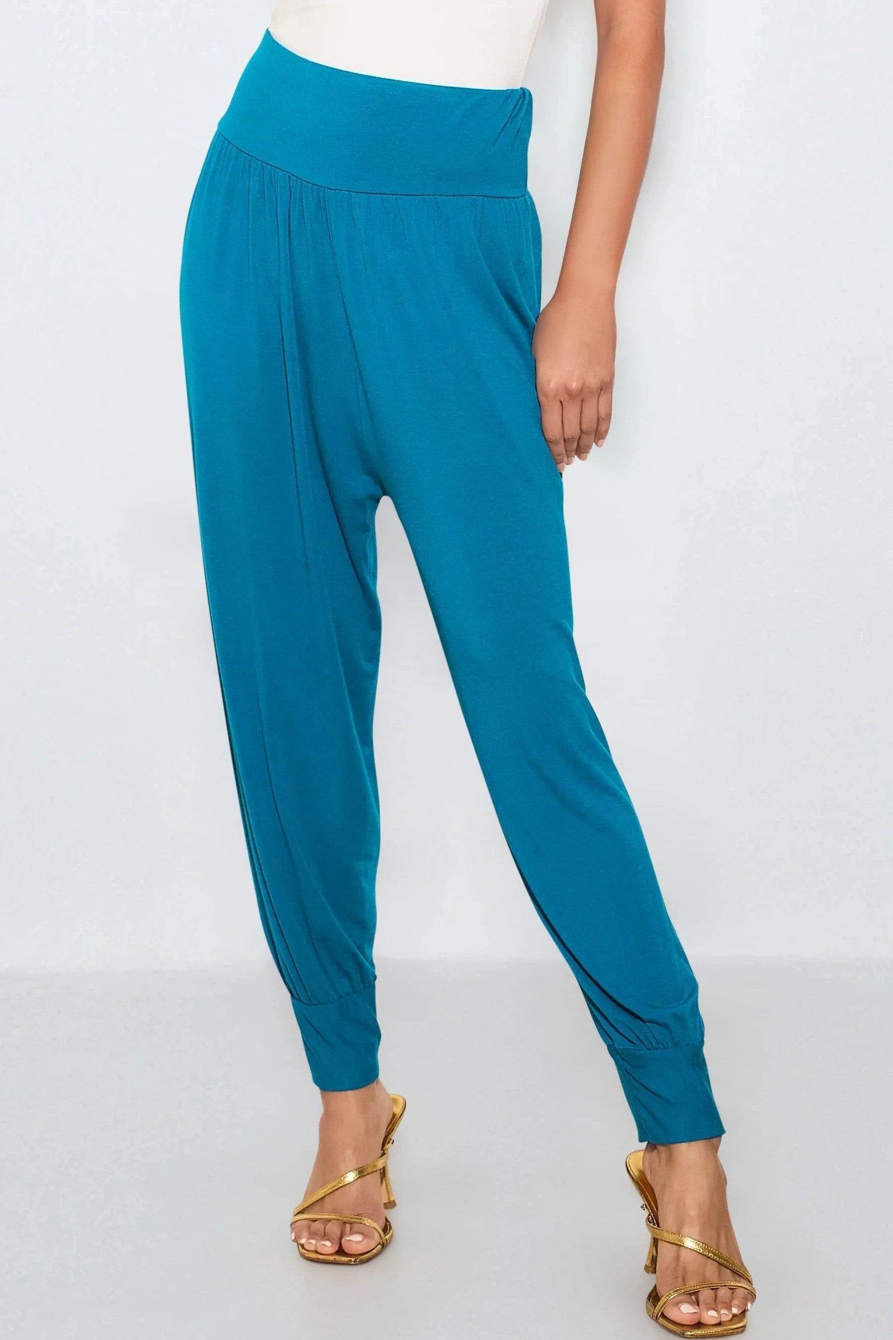 Teal Harem Pants-1