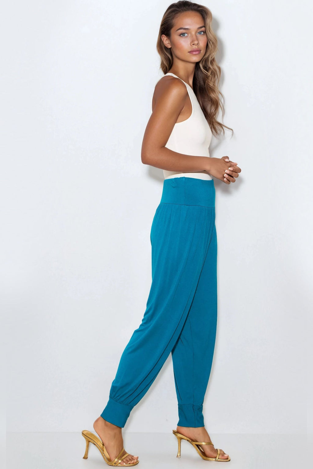 Teal Harem Pants-2