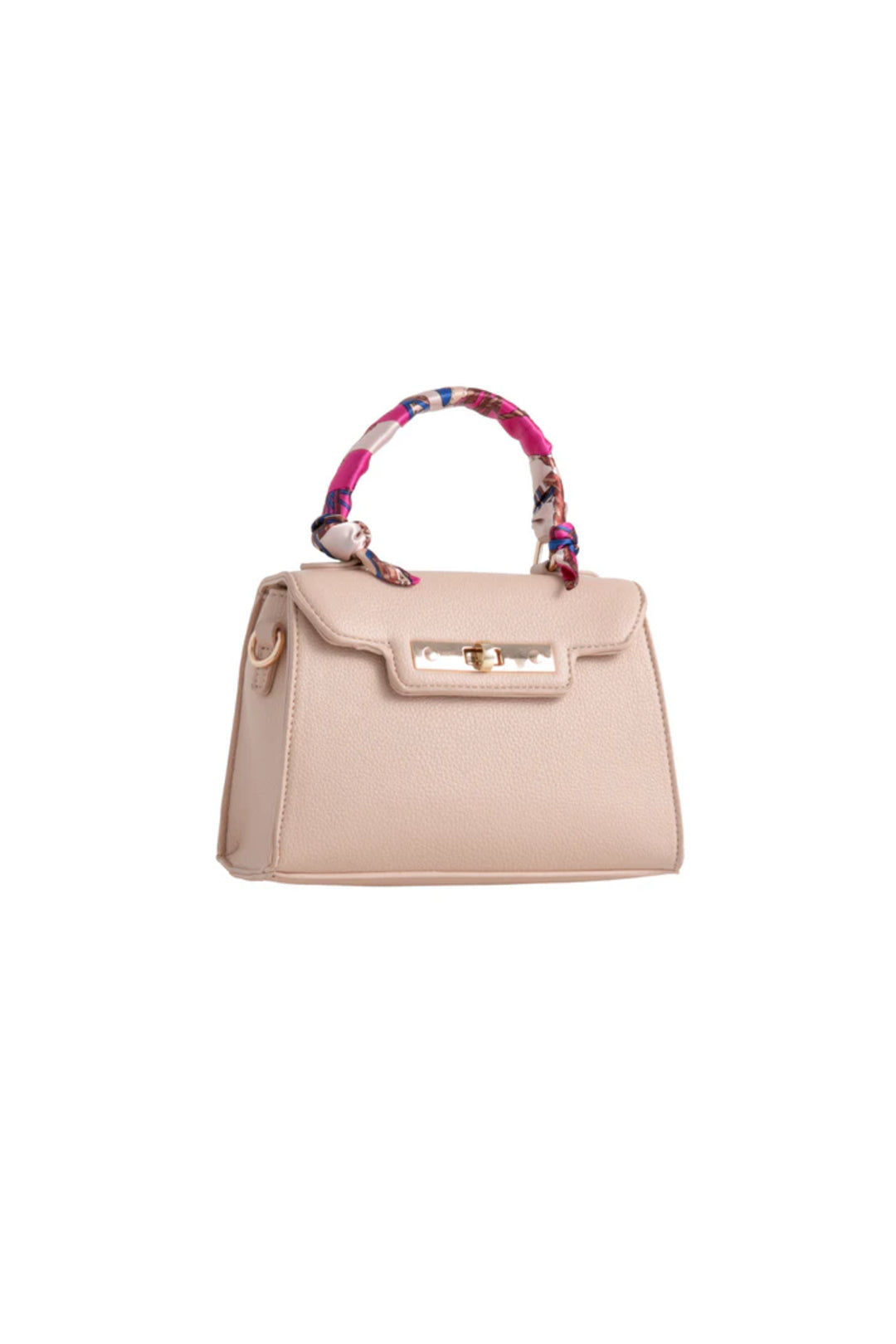 Nude Satin Top Handle Handbag-1