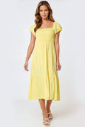 Yellow Smock Midi Dress-0