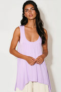 Lilac Sleeveless Top With Asymmetric Hem-0