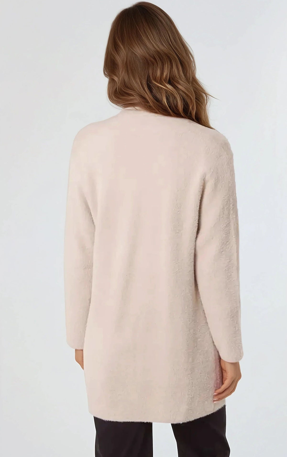 Beige Soft Open Front Cardigan-2