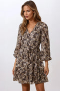 Black Spotty Belted Mini Dress-0