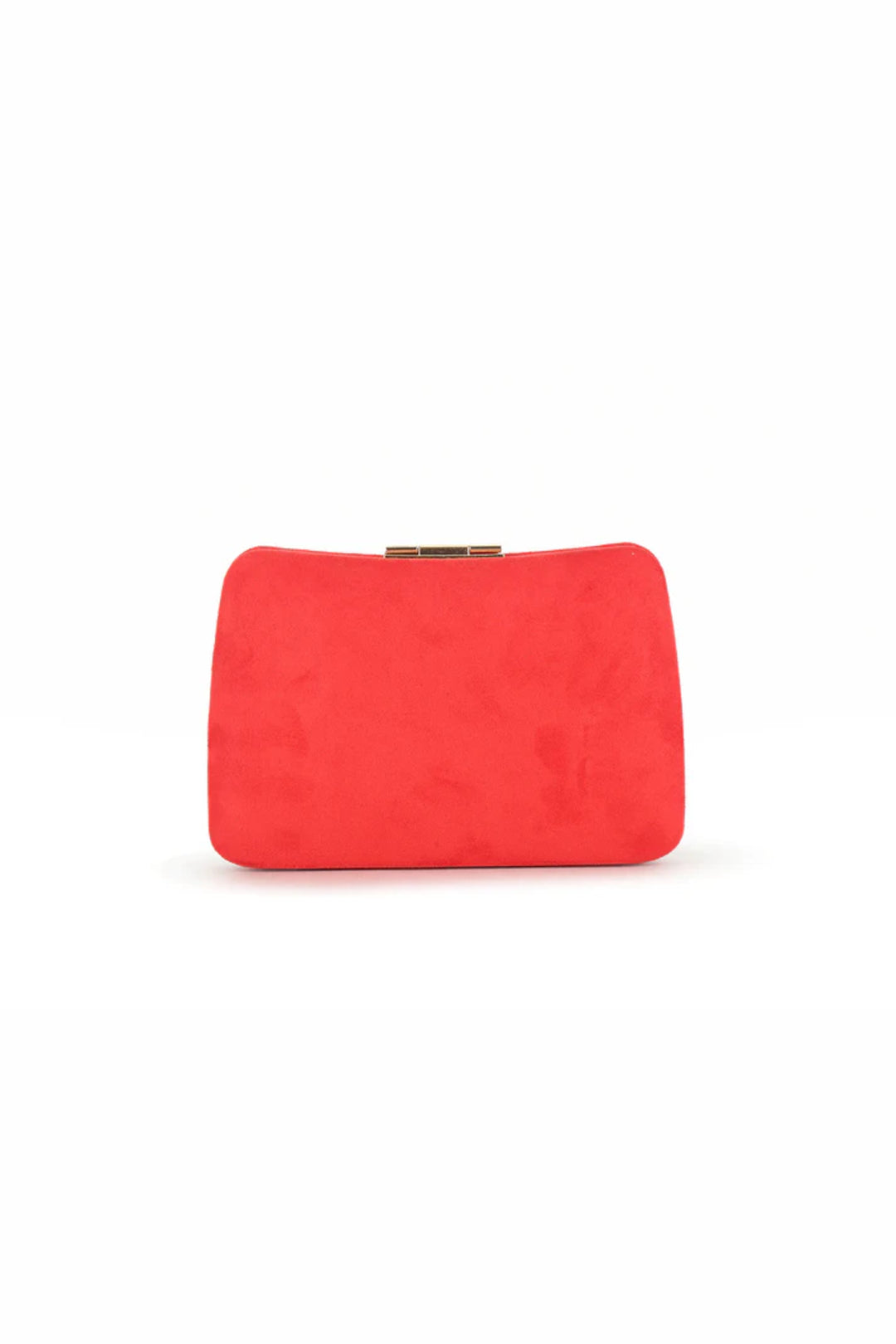 Red Suedette Clutch Bag with Detachable Chain-2