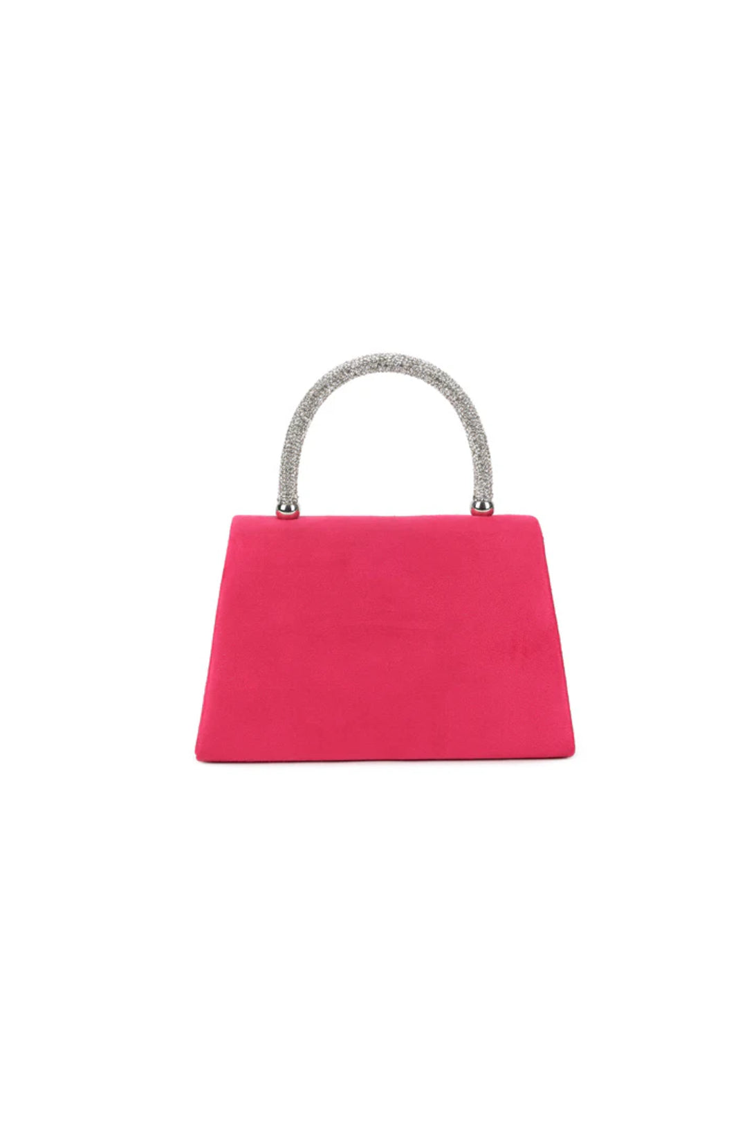 Fuchsia Suedette Flower Embellished Evening Bag-2