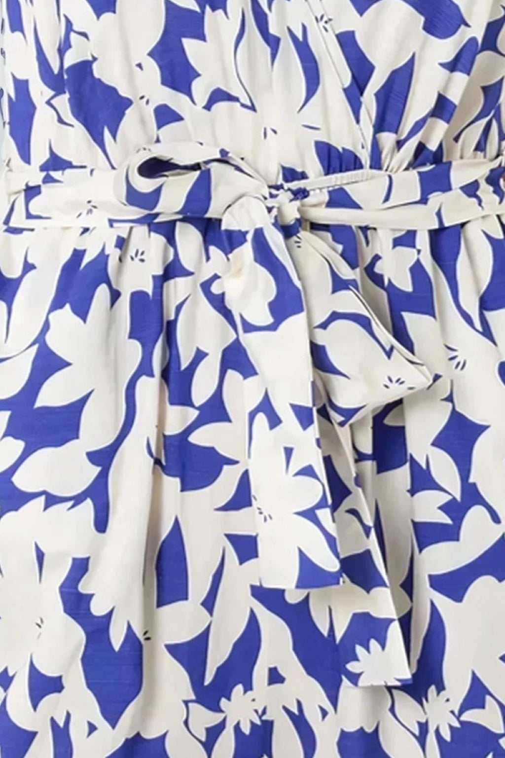 Blue Floral Wide-Leg Wrap Jumpsuit-4